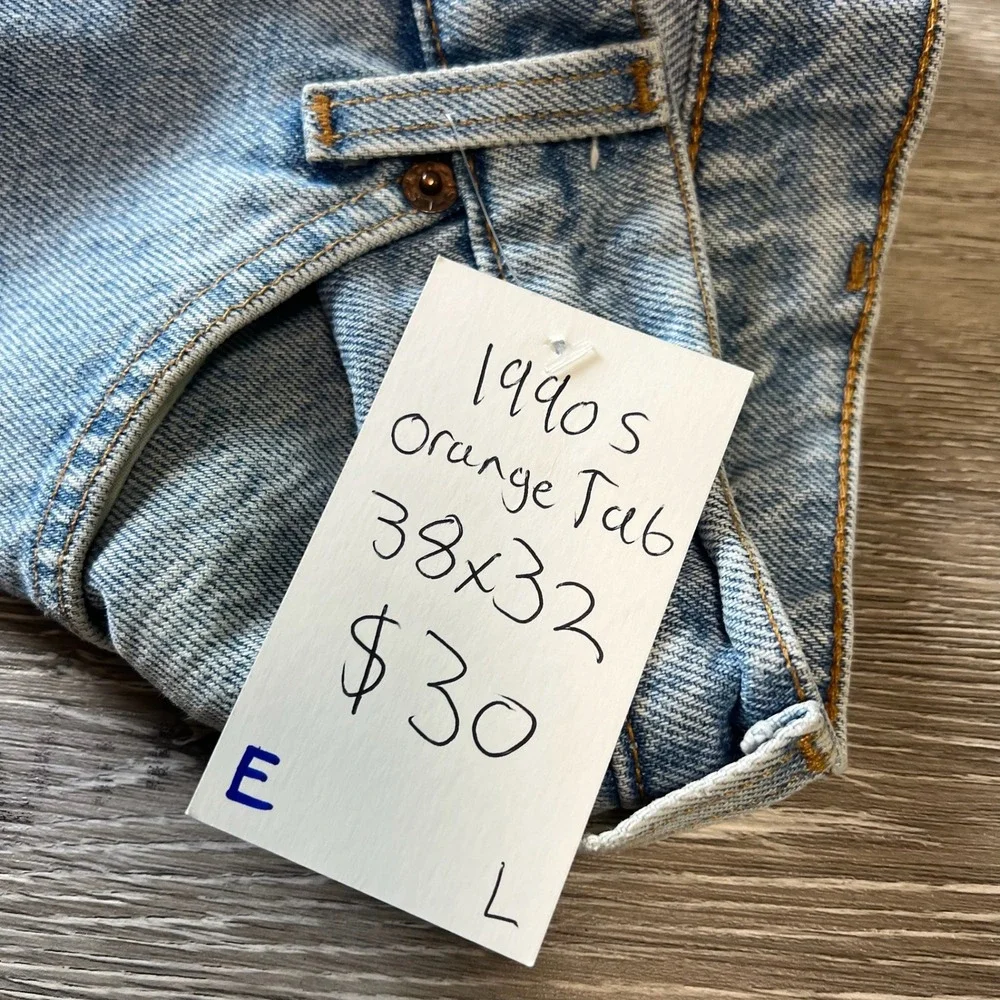 Levi's 560 Jeans Mens 38x32 Light Wash Loose Fit Tapered Leg Vintage 90s Baggy